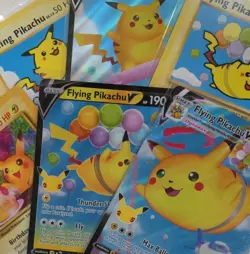 Lot Of 9 Pikachu Pokemon Cards *V, VMAX, Flying, Surfing, And Birthday* - Image 1