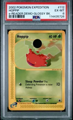 2002 POKEMON EXPEDITION E-READER DEMO GLOSSY CARD #112 HOPPIP PSA 6 - Image 1