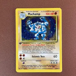 1st Edition Machamp 8/102 Base Set Holo Rare Vintage 1999 Pokemon Card - Image 1
