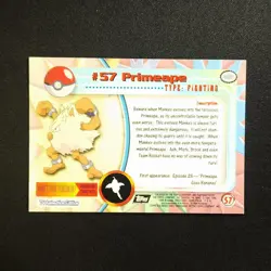 Primeape 57 - Topps Series Chrome Foil - Pokemon Card - Image 2
