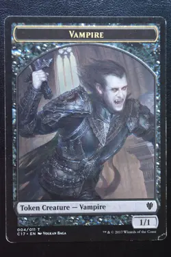Magic The Gathering MTG VAMPIRE // ZOMBIE TOKEN Commander 2017 HP Damaged - Image 1