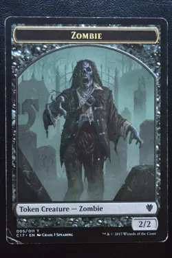 Magic The Gathering MTG VAMPIRE // ZOMBIE TOKEN Commander 2017 HP Damaged - Image 2
