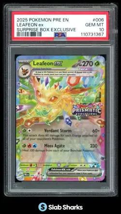 2025 POKEMON SV PRISMATIC EVOLUTIONS PRE EN #006/131 LEAFEON EX EXCLUSIVE PSA 10 - Image 1