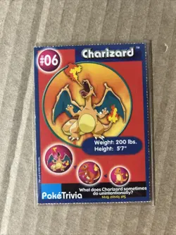 Charizard #6 Burger King Excl Mewtwo Strikes Back PokeTrivia 1999 Pokemon! - Image 1