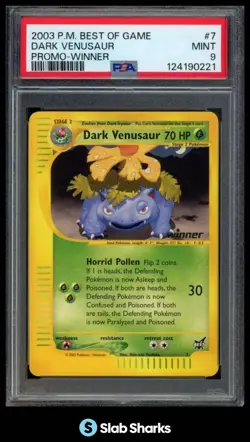 2003 POKEMON BEST OF GAME #7 DARK VENUSAUR PROMO WINNER MINT PSA 9 - Image 1