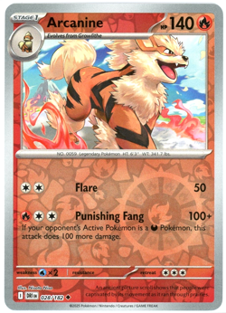 Arcanine (Reverse Holo) - 028/182 - Destined Rivals - English - NM/M - Pokemon - Image 1
