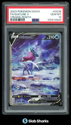 2023 POKEMON SW&SH CROWN ZENITH SUICUNE V FA ULTRA RARE GALARIAN GALLERY PSA 10 - Image 1