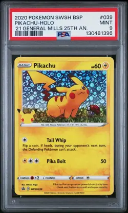 2020 Pokemon General Mills 25th Anniversary PIKACHU #039 Holo - PSA 9 MINT - Image 1