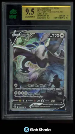 2022 POKEMON SWORD & SHIELD SILVER TEMPEST #186/195 LUGIA V ULTRA RARE MNT 9.5 - Image 1