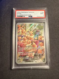 Pokemon Psa 9 Eevee 188/167 Sv06: Twilight Masquerade Holo - Image 1