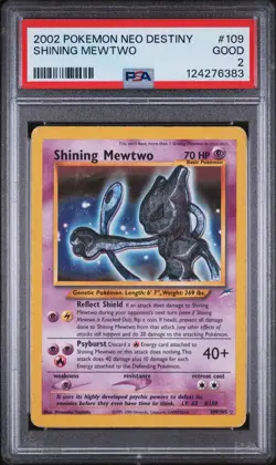 Pokemon TCG Shining Mewtwo Neo Destiny 109 Holo Unlimited Shiny Holo Rare PSA 2 - Image 1