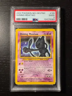 Pokemon TCG Shining Mewtwo Neo Destiny 109 Holo Unlimited Shiny Holo Rare PSA 2 - Image 2