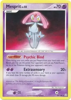 1x Mesprit - 34/146 - Rare Damaged Pokemon Diamond & Pearl Legends Awakened - Image 1