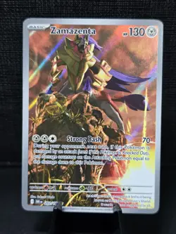 Pokemon Zamazenta 201/182 Destined Rivals Illustration Rare Full Art LP+ - Image 1
