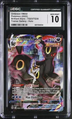 CGC 10 Umbreon VMAX TG23/TG30 Brilliant Stars FA Pokemon Card Trainer Gallery - Image 1