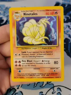 Ninetails 12/102 Pokemon Card Rare 1999 Base Set Holo NM - Image 1