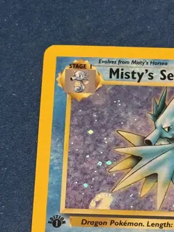 Pokemon Vintage TCG Misty's Seadra 1st Edition Holo Card 009/132 Gym Heroes - Image 2