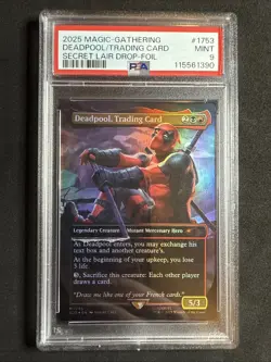 2025 MTG SECRET LAIR DROP MARVEL'S DEADPOOL #1753 DEADPOOL, TRADING CARD PSA 9 - Image 1