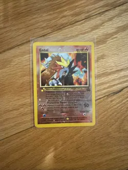 Entei 34/53 Black Star Promo Reverse Holo Pokemon TCG Card (Swirl on Top) - Image 1