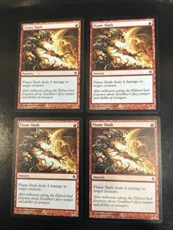 Flame Slash X4 Rise Of The Eldrazi ENGLISH Ex Condition See Pics Front Back - Image 1