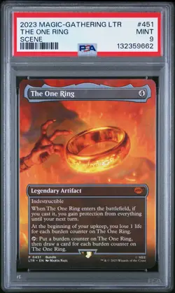 2023 MTG THE LORD OF THE RINGS: TALES OF MIDDLE-EARTH SCENE THE ONE RING PSA 9 - Image 1