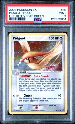 2004 POKEMON EX FIRE RED & LEAF GREEN #10 PIDGEOT-HOLO PSA 9 - Image 1