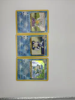 Pokemon TCG 3-Card Set Blastoise, Wartortle, Squirtle 1st Edition, Base Set - Image 1