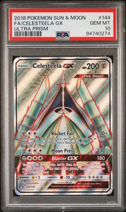 2018 Pokemon Ultra Prism # 144 Full Art Celesteela GX PSA 10 Card GEM MINT! - Image 1