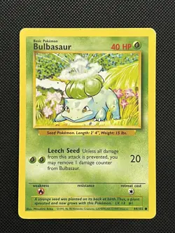 Pokemon 1999 WOTC Base Set - Bulbasaur - 44/102 - Common - NM/VLP - Image 2