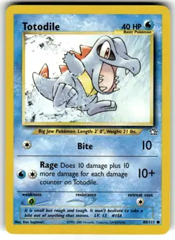 Totodile (80) 80/111 Common Neo Genesis Pokemon Card NM - Image 1