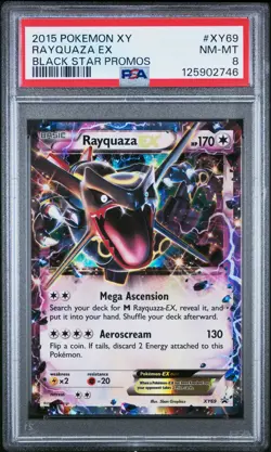 2015 POKEMON XY BLACK STAR PROMOS #XY69 RAYQUAZA EX PSA 8 - Image 1