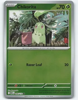 Chikorita #008/132 Reverse Holo Pokemon Card ME01: Mega Evolution - Image 1