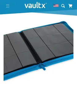 Vault X Neon Neon Blue Exo Tec Zip Binder 12 Pocket Side Loading Holds 480 Cards - Image 2