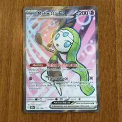 Pokemon TCG Meloetta ex NM Ultra Rare 159/086 Black Bolt Holo Full Art Card SV - Image 1