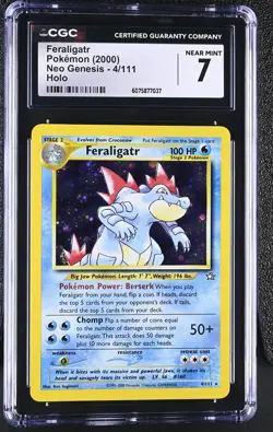 CGC 7 Feraligatr 2000 Neo Genesis 4/111 Holo Pokemon Card - Image 1