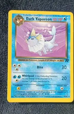 4 CARDS Pokemon Team Rocket Dark Vaporeon 45 Eevee 55 Oddish 63 Ratta 66 Vintage - Image 2