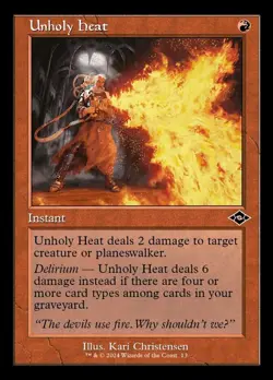 Near Mint, English - 4 x MTG Unholy Heat - Foil - 0013 Modern Horizons 2 - Image 1