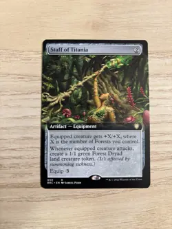 EXTENDED ART Staff of Titania BRC 050 NM English MTG The Brother's War Magic - Image 1