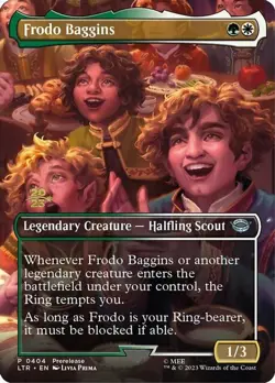 Near Mint, English - 4 x MTG Frodo Baggins - Foil-Stamped Prerelease Foil Promot - Image 1