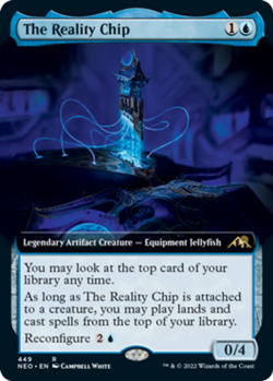 Near Mint, English - 1 x MTG The Reality Chip - Foil - Extended Art Kamigawa: Ne - Image 1