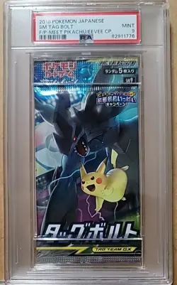 2018 Pokemon Japanese Sm Tag Bolt F/P-Meet Pikachu/eevee CP -PSA 9- - Image 1