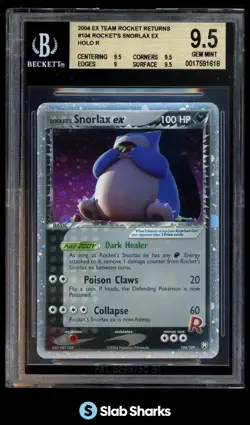 2004 POKEMON EX TEAM ROCKET RETURNS #104/109 ROCKET'S SNORLAX HOLO BGS 9.5 - Image 1