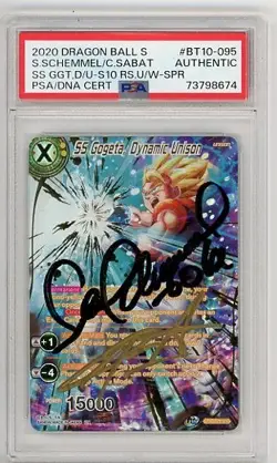 PSA Signed Sabat Schemmel Dragon Ball Super Card Game SS Gogeta, Dynamic Unison - Image 1