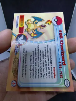 Pokemon Card - CHARIZARD #6 (T.V. - TOPPS CHROME) YEAR 2000 - Image 3