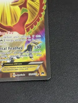 Pokemon Card Full Art HO-OH ex 121/122 2016 Pokemon XY Breakpoint - LP - Image 4