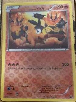 ‘s Tepig Box Jumbo Oversized Promo Pokemon Card Lenticular 3D 2011 - LP-NM - Image 1