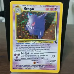 Pokemon Gengar TCG Holo Rare Unlimited Card 5/62 Fossil LP-MP Condition - Image 1