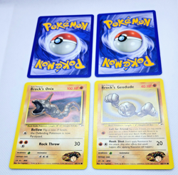 NM Vintage Gym Hero WOTC Pokemon Cards Brock's Alt Art Lot (4): Onix, Geodude - Image 5
