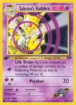 Pokemon Sabrina's Kadabra NM Unlimited Normal Gym Challenge - Image 1