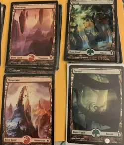MTG Full Art Basic Lands Lot - Island, Plains, Mountain, Swamp & Forest 2009 - Image 5